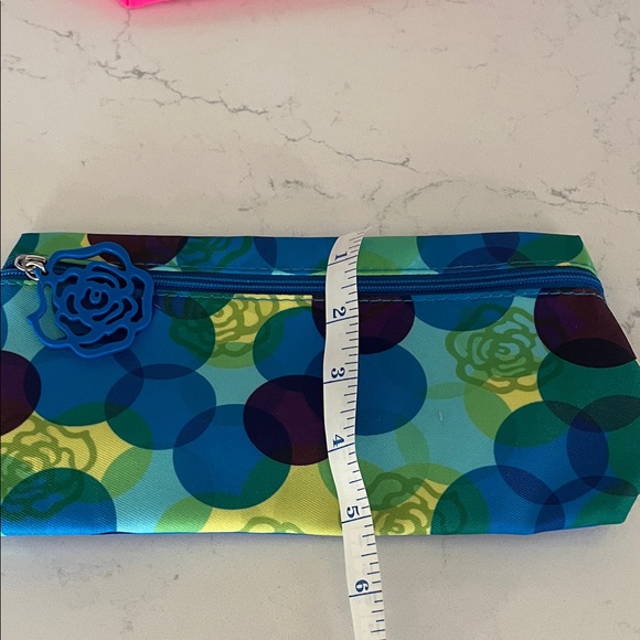 Lancome Blue Green Circle Pattern Cosmetic Pouch - Picture 3 of 7